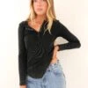 Jace Henley Top Washed Black