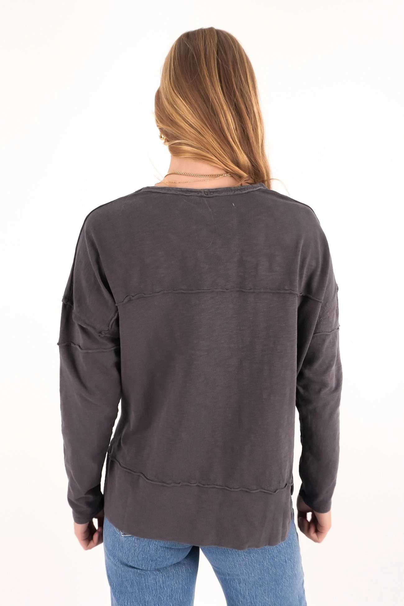 Jayne Throw On Top Charcoal 3 Jayne Throw On Top Charcoal - Image 3