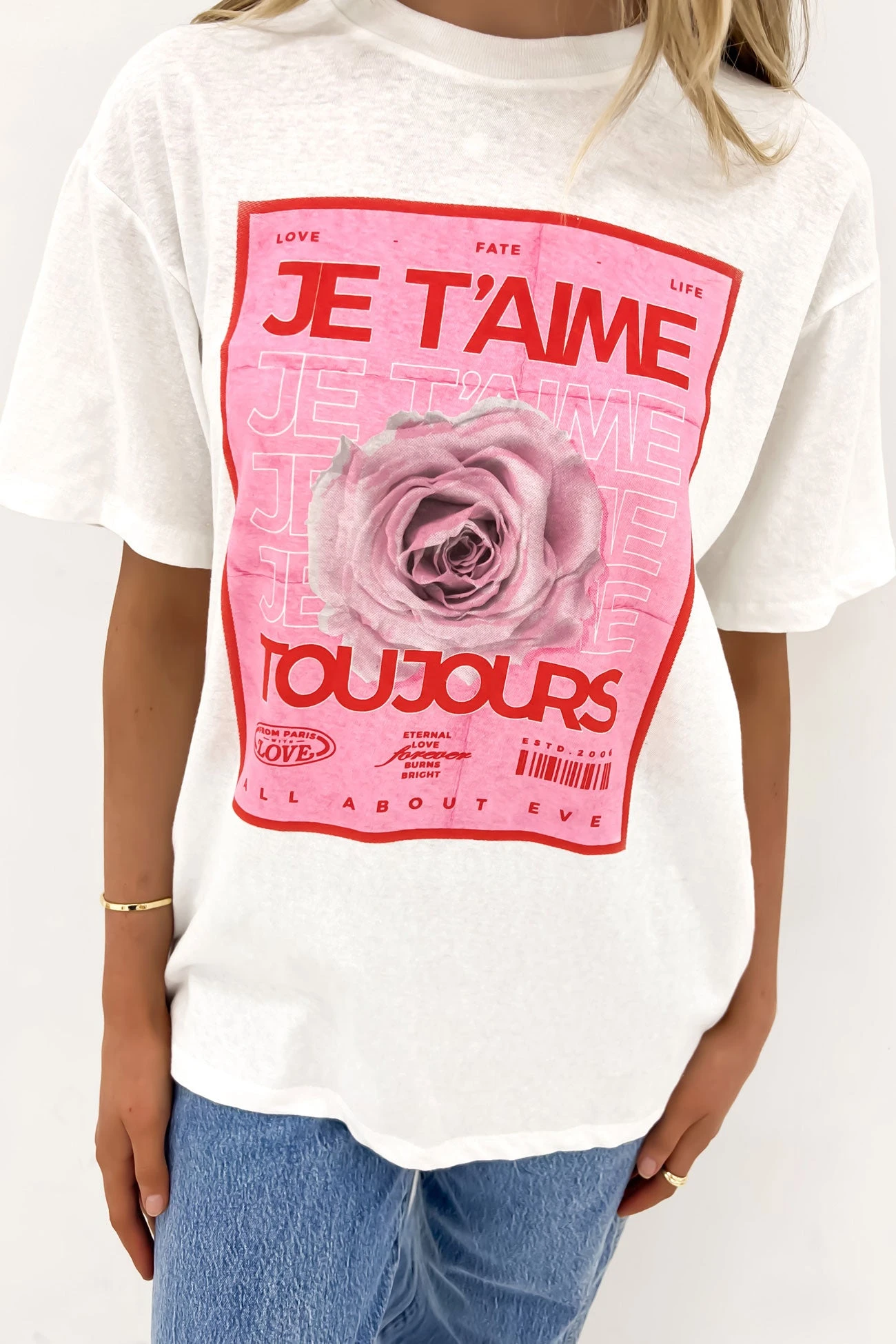 Je T'aime Oversized Tee Vintage White 2 Je T'aime Oversized Tee Vintage White - Image 2