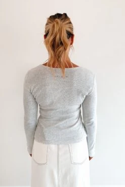 Jordyn Rib Long Sleeve Snow Marle -Jean Jail Shop JordynRibLongSleeveSnowMarleRichb