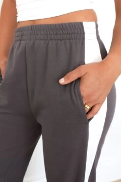 Journey Stripe Track Pant Charcoal -Jean Jail Shop Journey Stripe Trackpant Charcoal ssjpg