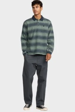 RVCA KSL Long Sleeve Polo Balsam Green