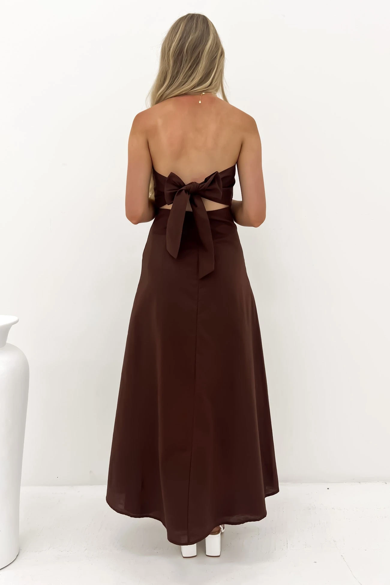 Kaida Maxi Dress Chocolate 4 Kaida Maxi Dress Chocolate - Image 4