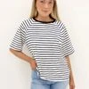 Kenji Tee Navy Stripe