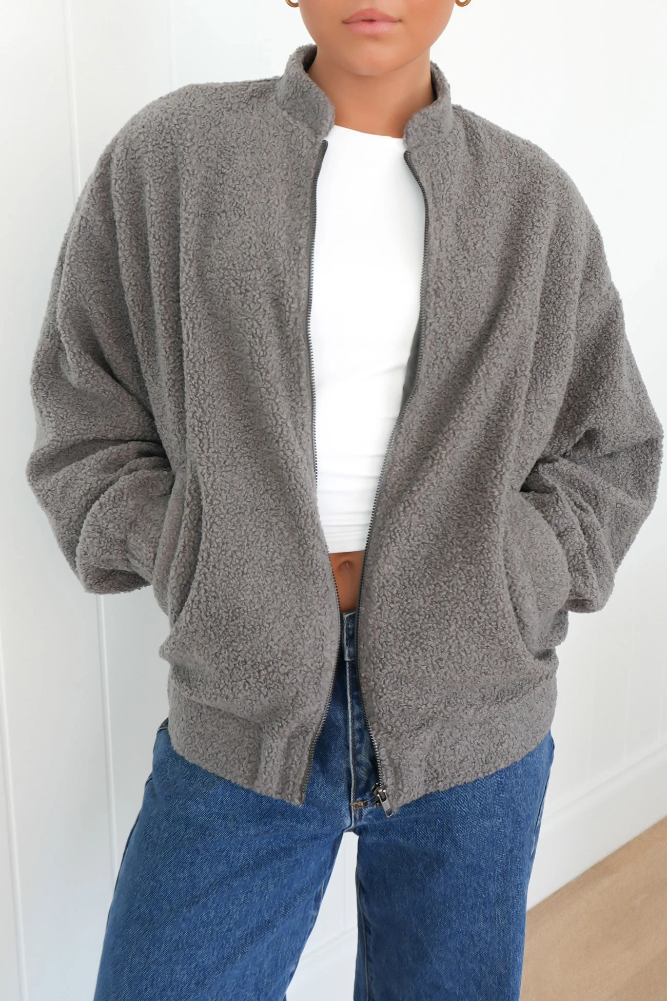 Knox Bomber Jacket Grey 4 Knox Bomber Jacket Grey - Image 4