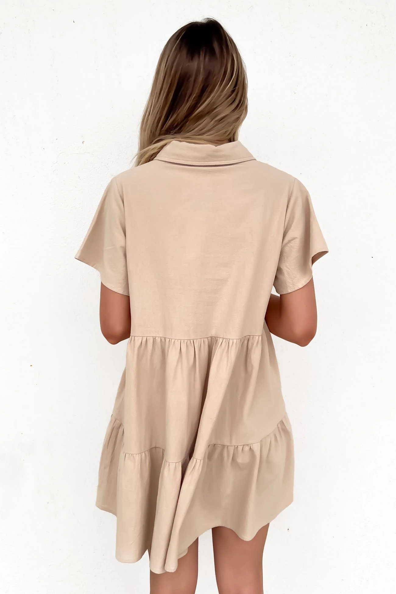 Koda Mini Dress Tan 4 Koda Mini Dress Tan - Image 4