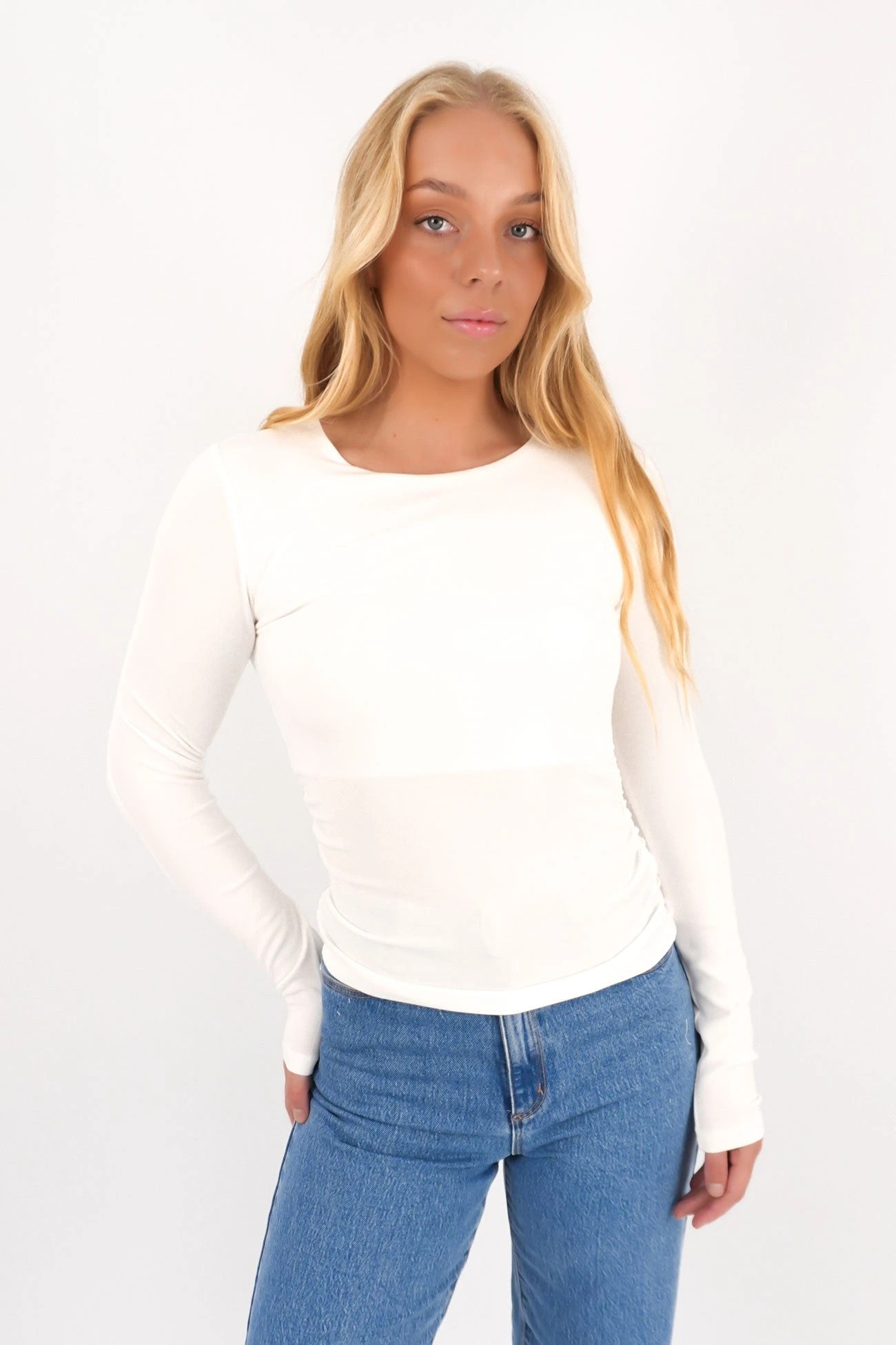 Kylie Long Sleeve Top Vintage White 2 Kylie Long Sleeve Top Vintage White - Image 2