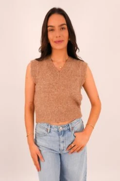 Leah Knit Vest Oat