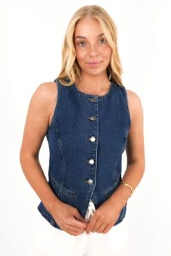 Lena Denim Vest Heritage Blue
