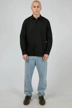 Linen Long Sleeve Shirt II Black