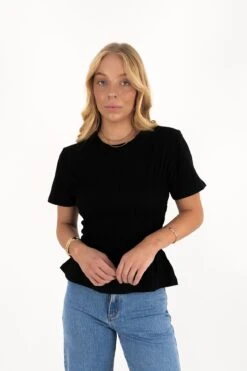 Lipa Ruched Top Black