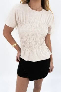 Lipa Ruched Top Oat -Jean Jail Shop Lipa Ruched Top Oat f2