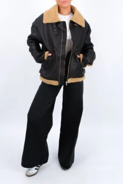 Lissy Pleather Aviator Jacket Brown -Jean Jail Shop Lissy Pleather Aviator Jacket Brown f4