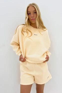 Rhythm Logo Crew Neck Fleece Oatmeal