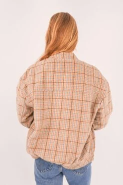 Rhythm Luca Oversized Check Bomber Jacket Blue -Jean Jail Shop Luca Oversized Check Bomber Jacket Blue b