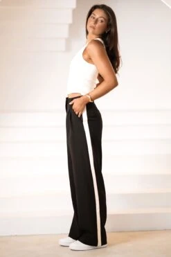 Lucas Stripe Pant Black