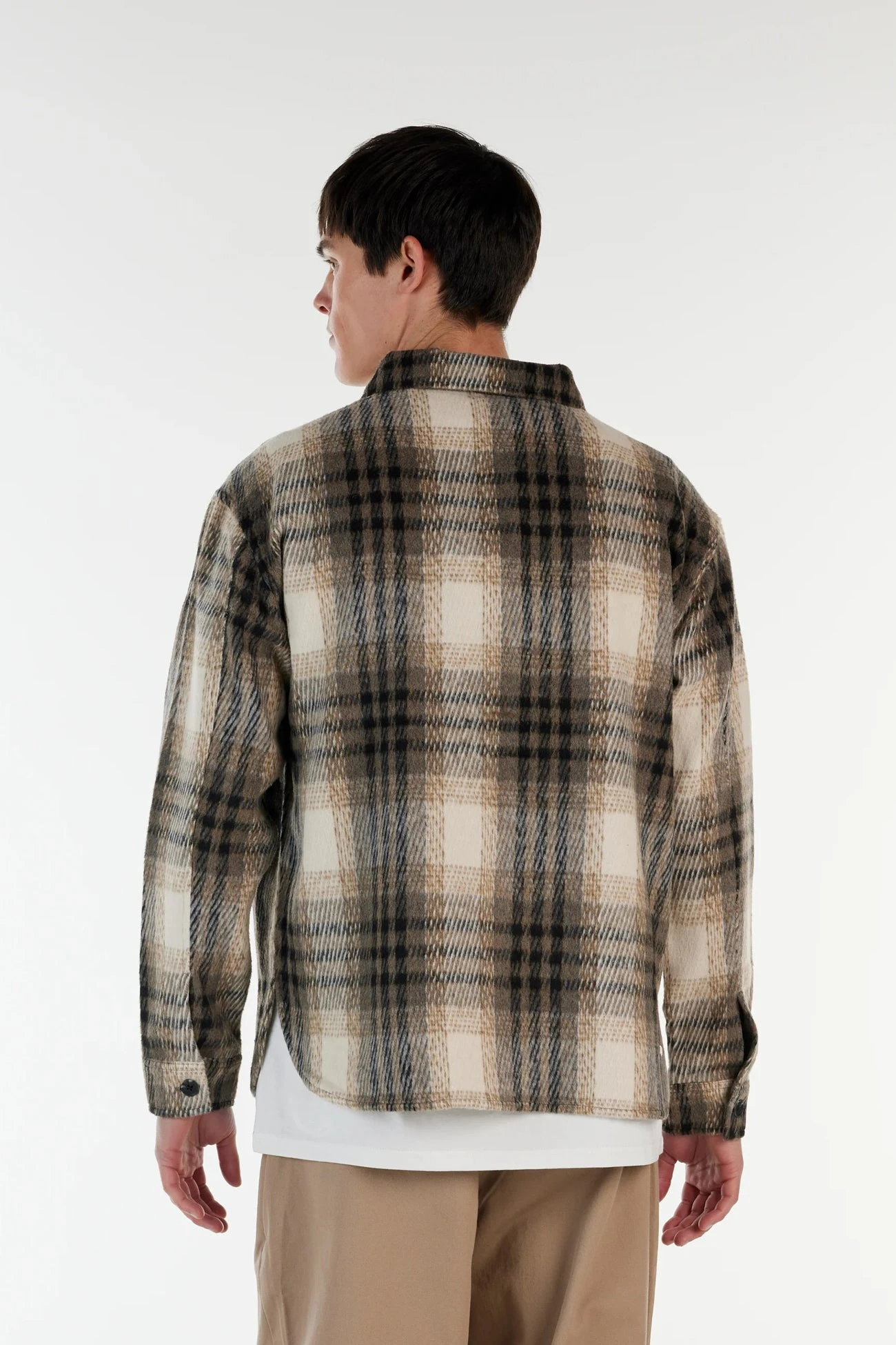 Malone Overshirt Black Grey Plaid 2 Malone Overshirt Black Grey Plaid - Image 2