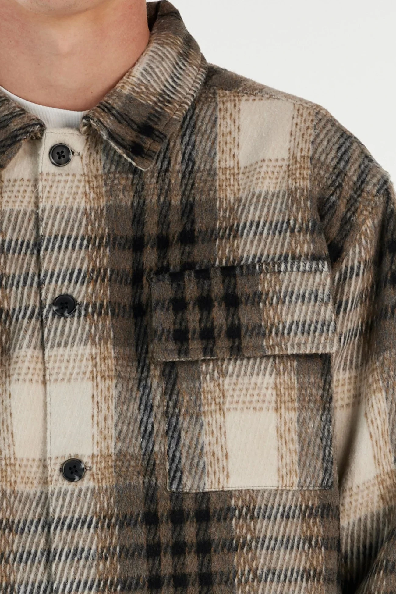 Malone Overshirt Black Grey Plaid 5 Malone Overshirt Black Grey Plaid - Image 5