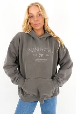 Manhattan Relaxed Hoodie Charcoal