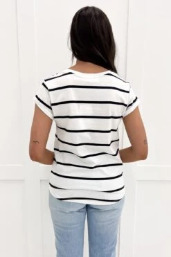 Manly Stripe Tee Black White Stripe -Jean Jail Shop Manly Stripe Tee Black White Stripe bjpg