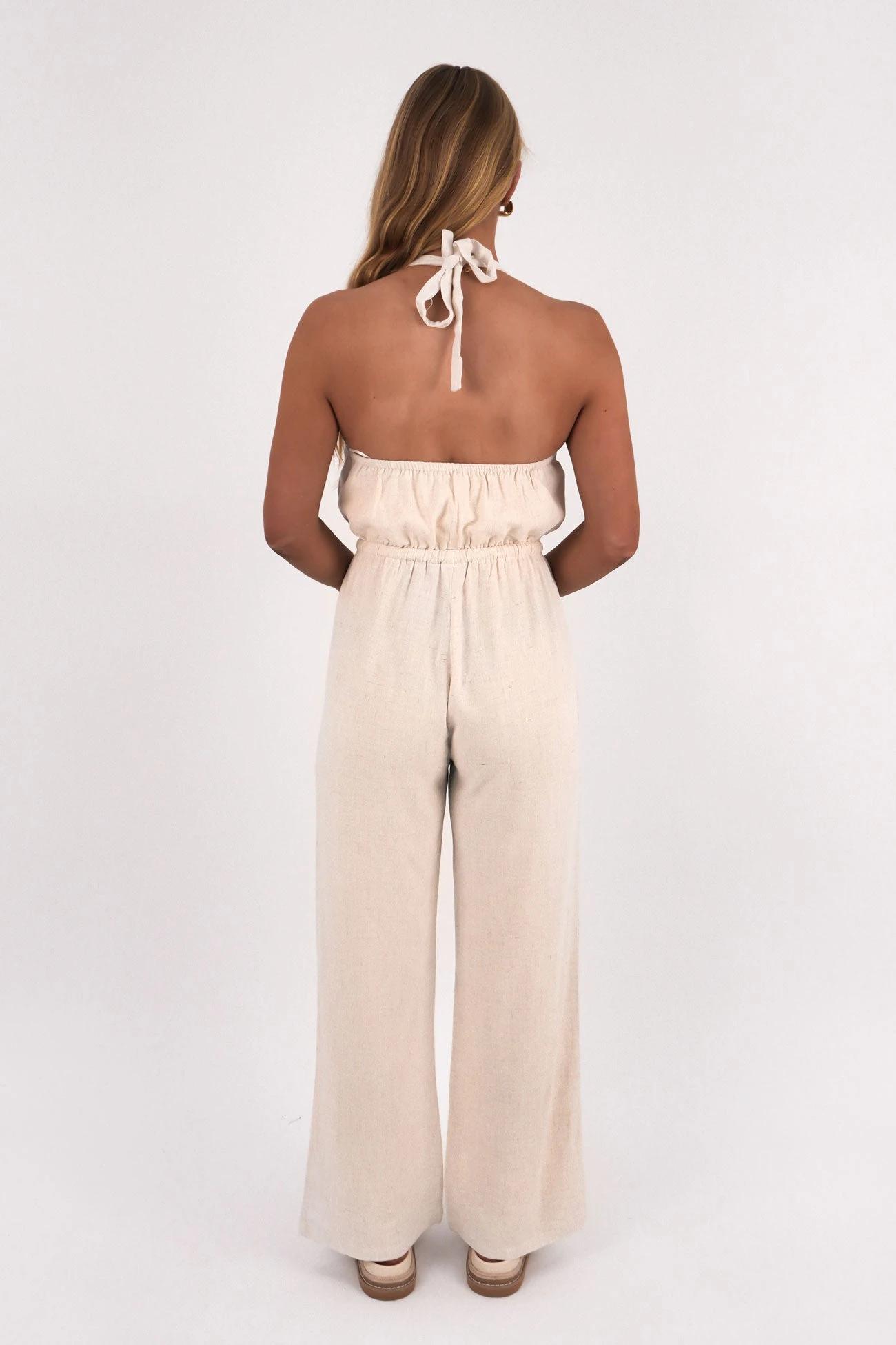 Rhythm Marlow Halter Jumpsuit Oatmeal 2 Rhythm Marlow Halter Jumpsuit Oatmeal - Image 2