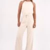 Rhythm Marlow Halter Jumpsuit Oatmeal