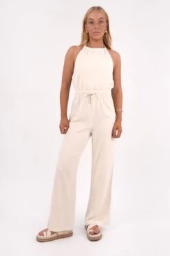 Rhythm Marlow Halter Jumpsuit Oatmeal