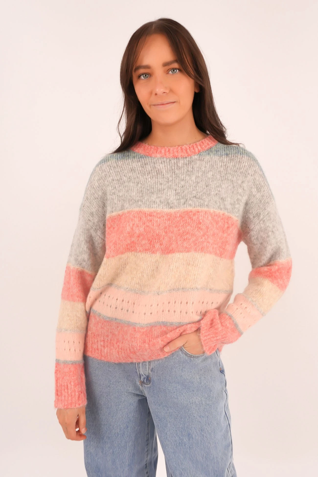 Mazie Knit Jumper Pink 1 Mazie Knit Jumper Pink