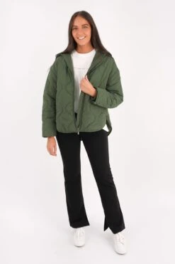 Mellow Quilted Jacket Khaki -Jean Jail Shop Mellow Quilted Jacket Khaki1