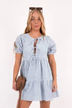 Micky Short Sleeve Mini Dress Check
