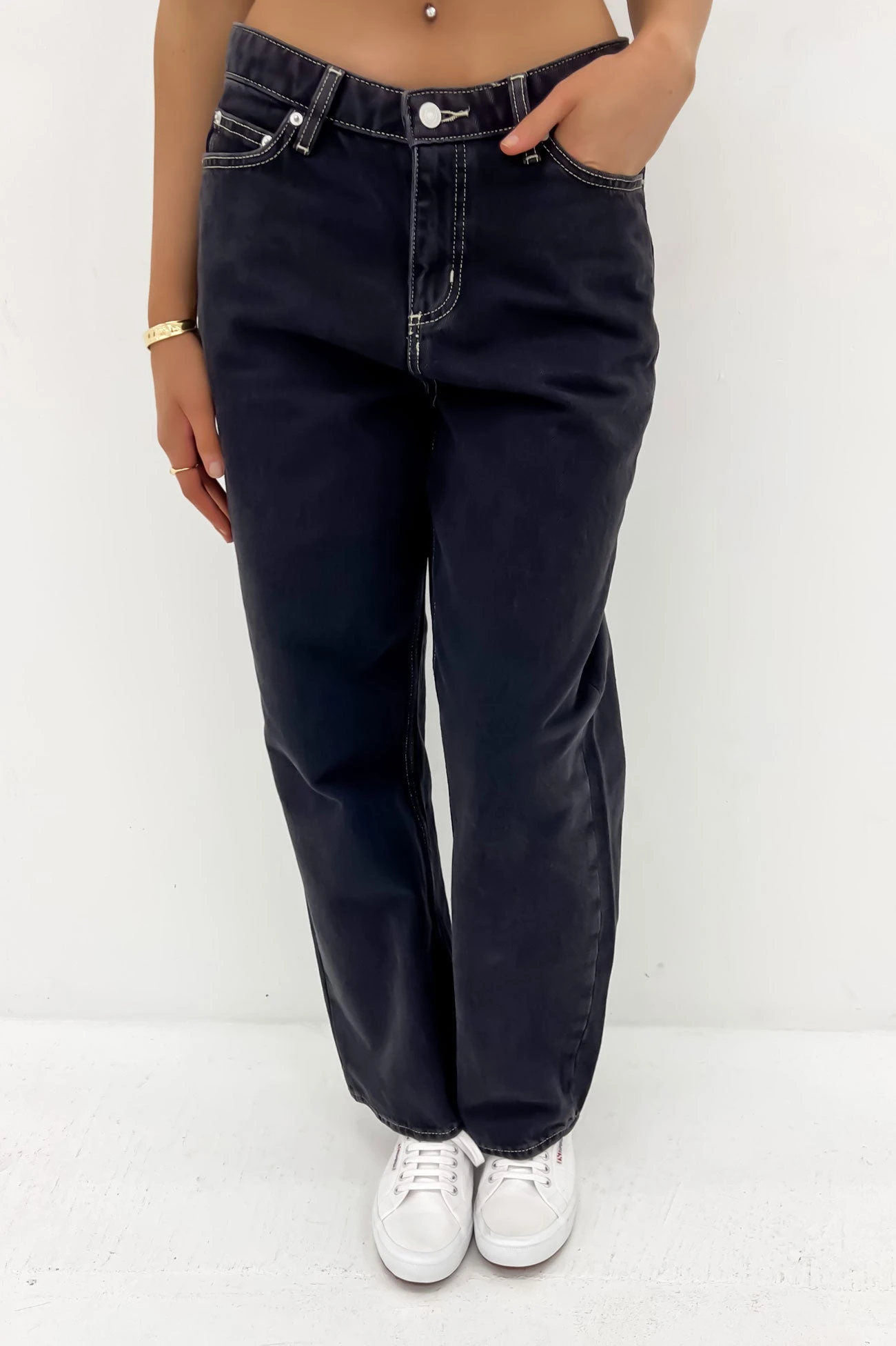 Lee Mid Baggy Jean Throwback Black Petite 2 Lee Mid Baggy Jean Throwback Black Petite - Image 2