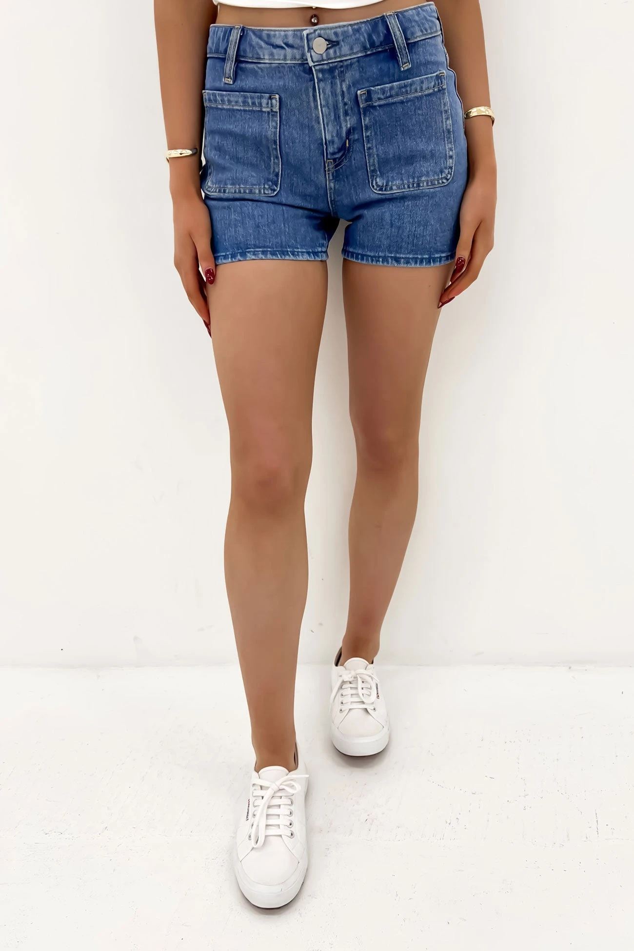 Mid Mom Short Chasing Blue 2 Mid Mom Short Chasing Blue - Image 2