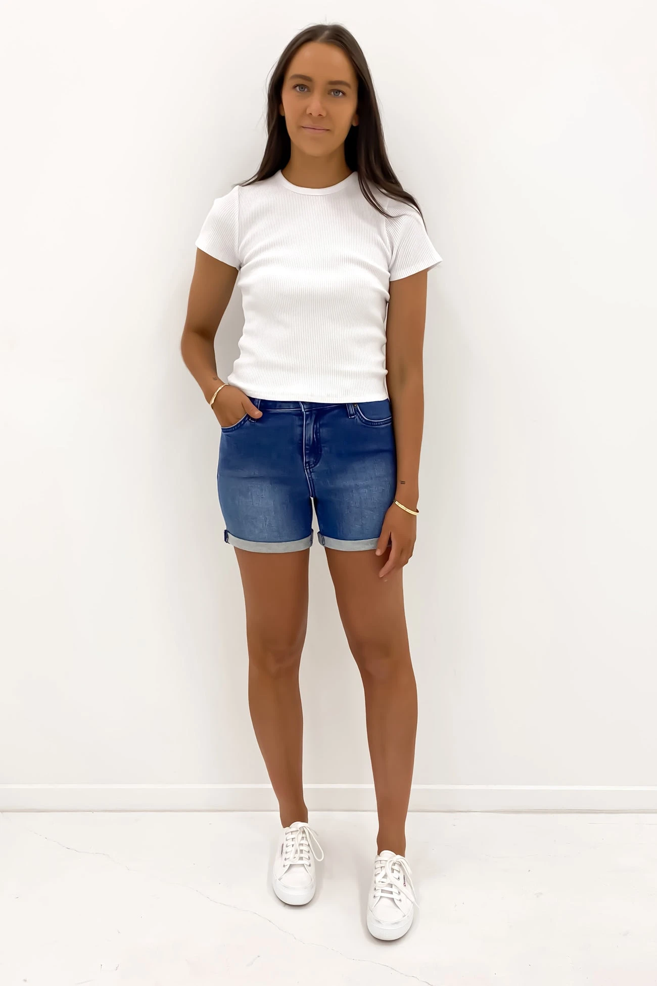 Mid-Thigh Short Harper Blue 1 Mid-Thigh Short Harper Blue