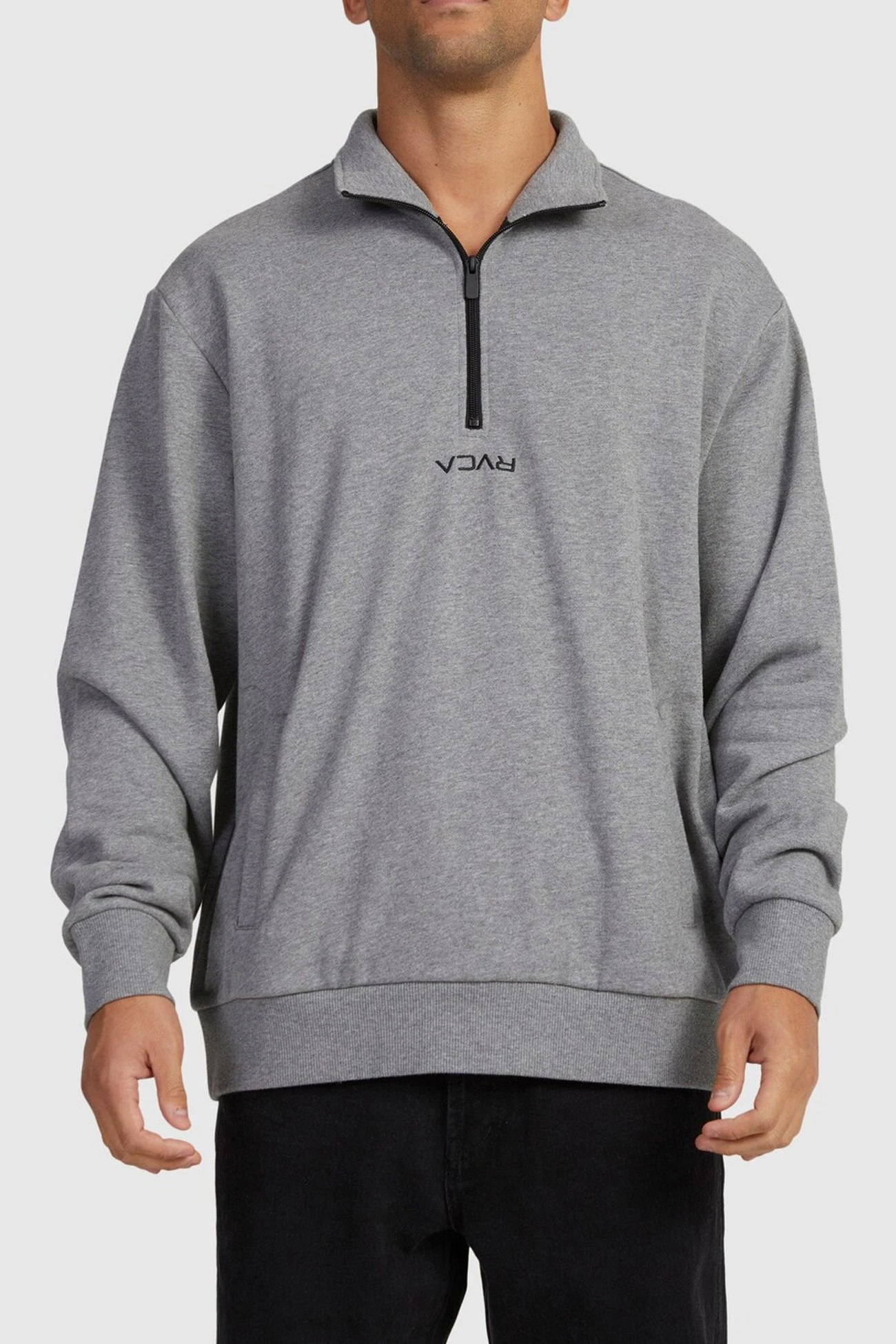 RVCA Mini Flipped Half Zip Grey Marle 1 RVCA Mini Flipped Half Zip Grey Marle