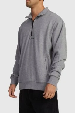RVCA Mini Flipped Half Zip Grey Marle 7 RVCA Mini Flipped Half Zip Grey Marle -Jean Jail Shop Mini Flipped Half Zip Grey Marle sidejpgbakjpg