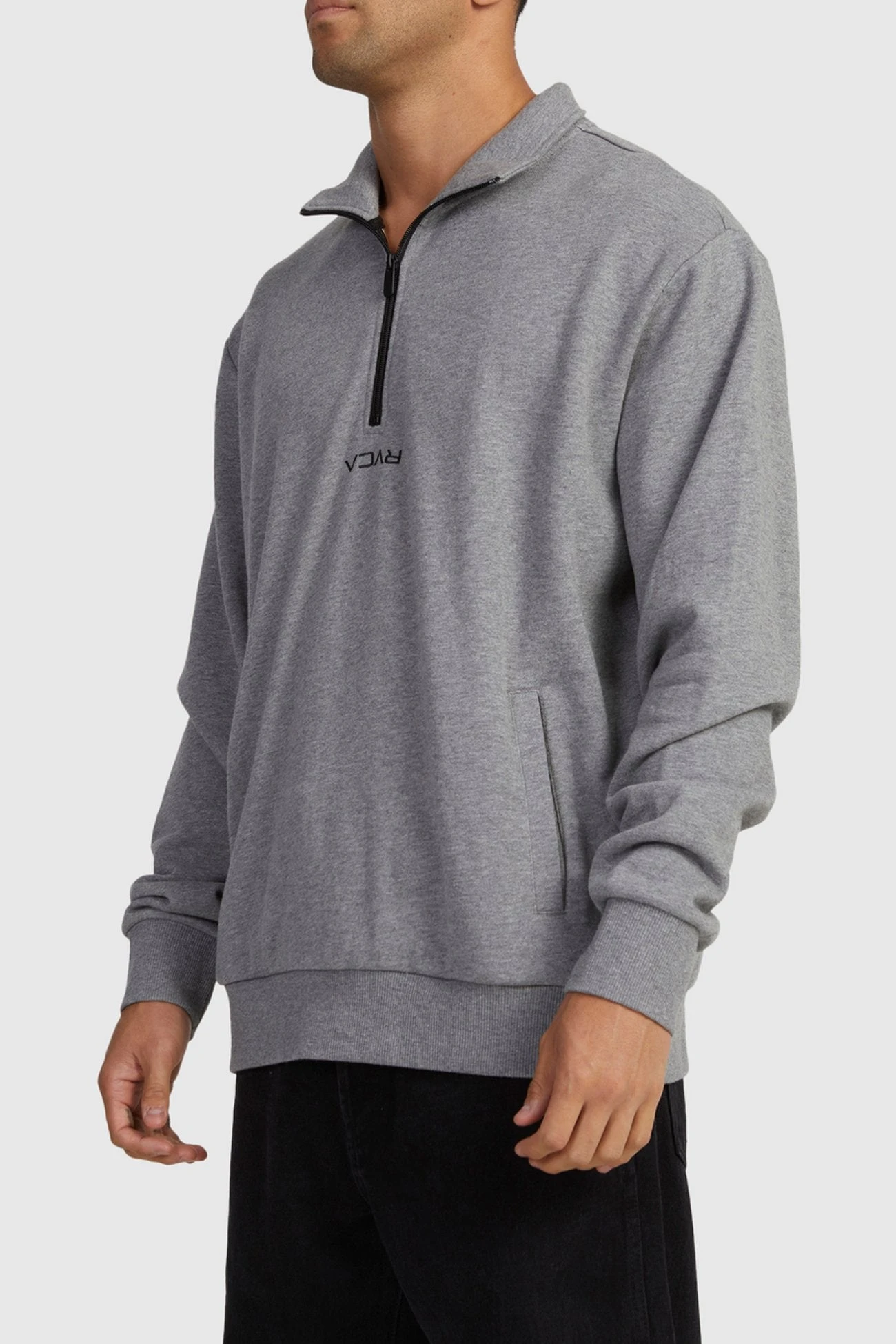 RVCA Mini Flipped Half Zip Grey Marle 3 RVCA Mini Flipped Half Zip Grey Marle - Image 3