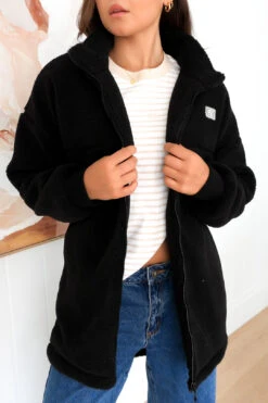 Nate Teddy Jacket Black