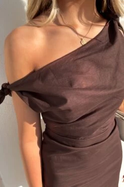 Neela Mini Dress Chocolate -Jean Jail Shop Neela Mini Dress Chocolate f2