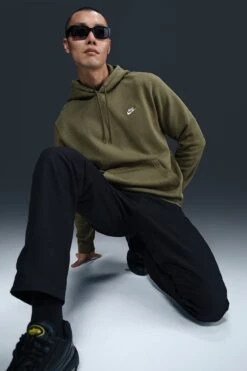 Nike Club BB Pullover Fleece Hoodie Medium Olive White -Jean Jail Shop Nike Club BB Pullover Fleece Hoodie Medium Olive White f2