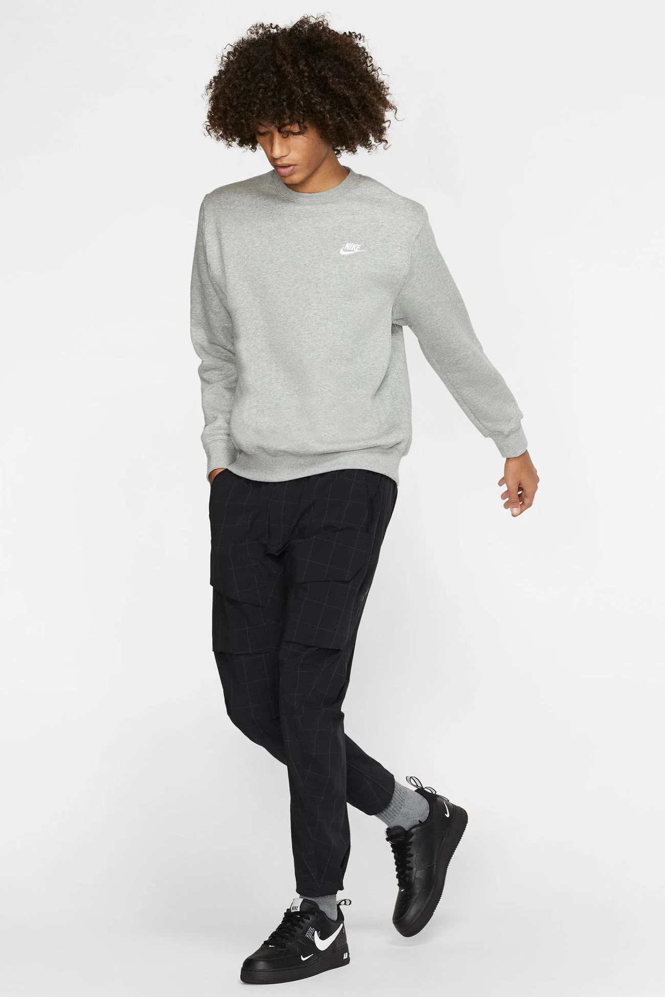 Nike Sportswear Club Fleece Crew Dark Grey Heather 2 Nike Sportswear Club Fleece Crew Dark Grey Heather - Image 2