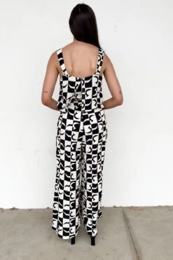 Nyla Jumpsuit Beige Black Geo -Jean Jail Shop Nyla Jumpsuit Beige Black Geo bjpg