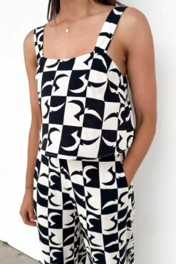 Nyla Jumpsuit Beige Black Geo -Jean Jail Shop Nyla Jumpsuit Beige Black Geo fujpg