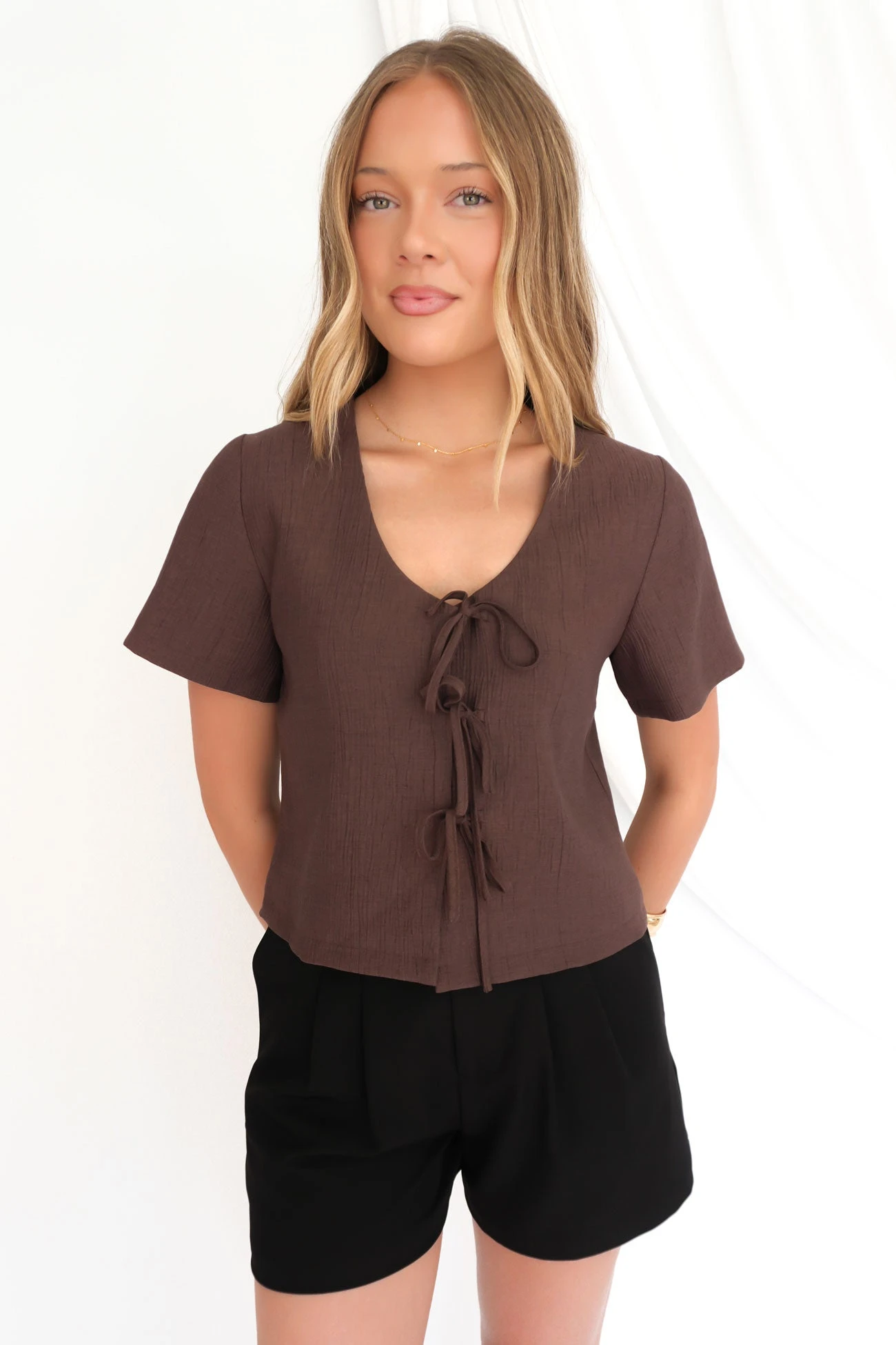 Onyx Tie Tee Brown 5 Onyx Tie Tee Brown - Image 5