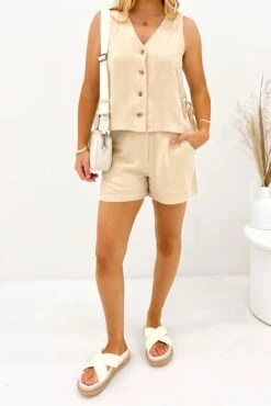 Opal Short Beige 6 Opal Short Beige -Jean Jail Shop Opal Vest Beige1