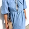 Otto Denim Mini Dress Light Blue