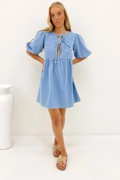 Otto Denim Mini Dress Light Blue -Jean Jail Shop Otto Denim Mini Dress Light Blue fjpg