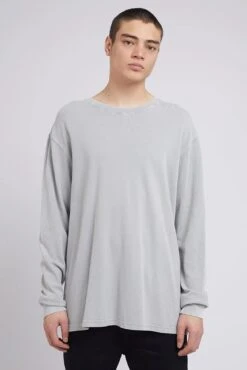 Pique Long Sleeve Tee Grey