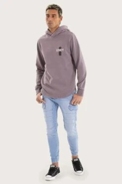 Promise Dual Curved Hoodie Pigment Grey Ridge -Jean Jail Shop Promise Dual Curved Hoodie Pigment Grey Ridge f1