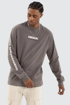 Public Relaxed Long Sleeve Tee Charcoal