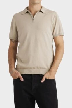 RVCA Quarter Zip Knit Light Khaki